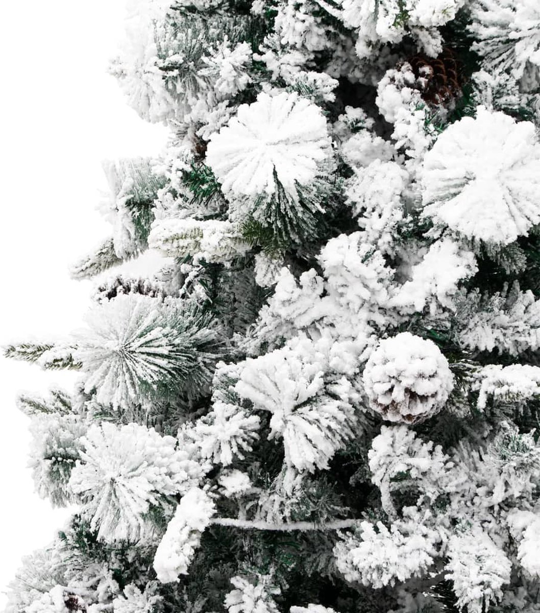 vidaXL LED Kunstkerstboom 195 cm Sneeuw en Dennenappels