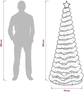 vidaXL Led-tinselkerstboom EKENAS 180 cm