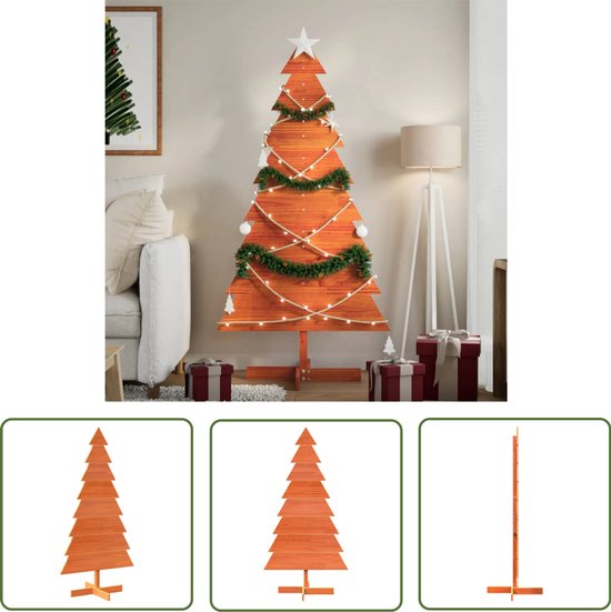 vidaXL massief grenen kerstboom 150 cm wasbruin
