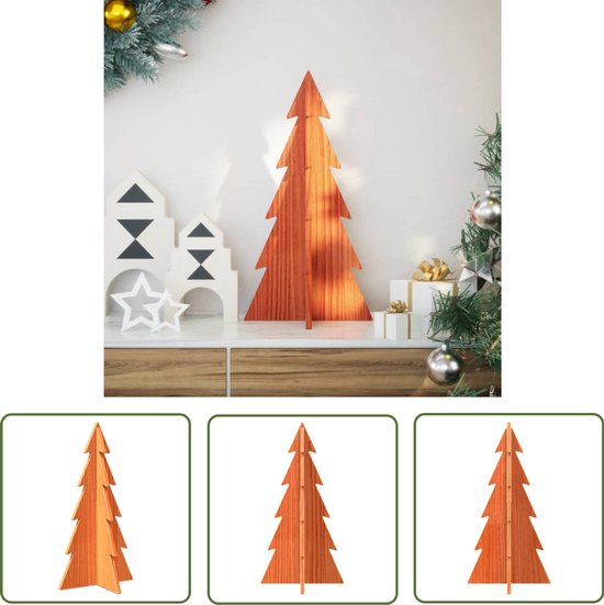 vidaXL Massief Grenenhouten Kerstboom 59,5 cm Wasbruin