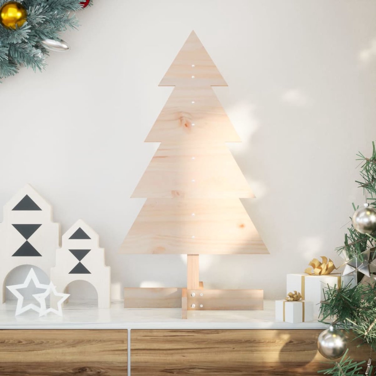 vidaXL Massief Grenenhouten Kerstboom 80 cm