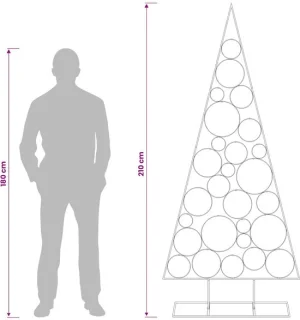 vidaXL metalen kerstboom Kuopio met ronde standaard 210 cm staal goud