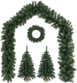 vidaXL mini-kerstbomenset - 45 cm - PVC - groen