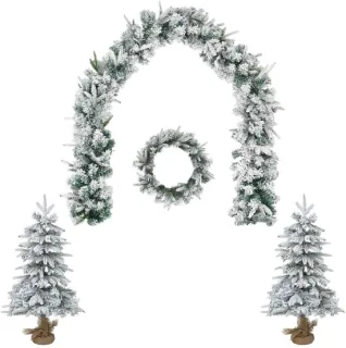 vidaXL mini-kerstboom 90 cm PVC en PE groen en wit