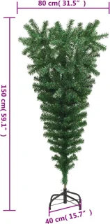 vidaXL Omgekeerde kunstkerstboom 150 cm groen