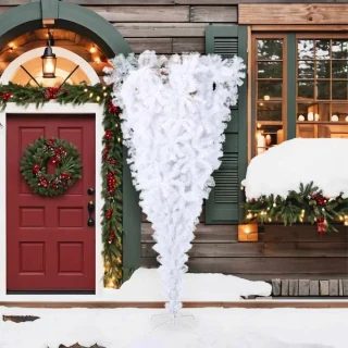 vidaXL Omgekeerde kunstkerstboom 210 cm wit
