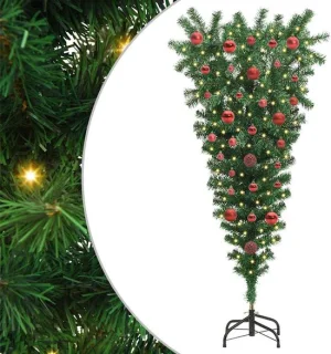 vidaXL omgekeerde kunstkerstboom met ballenset