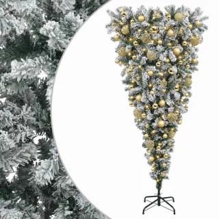 vidaXL omgekeerde kunstkerstboom met scharnier, 180 cm