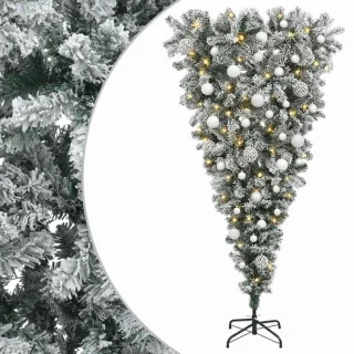 vidaXL omgekeerde kunstmatige kerstboom met scharnier, 150 cm