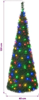 vidaXL pop-up kerstboom in groen PVC, 120 cm
