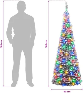 vidaXL pop-up kerstboom met ledverlichting 180 cm, groen en wit