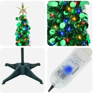 vidaXL pop-up led-kerstboom met sterrentopper, 120 cm, 50 led’s van PET