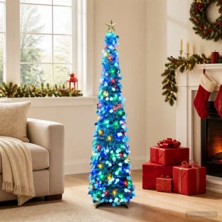 vidaXL pop-up-led-kerstboom met sterrentopper, 120 cm, PET