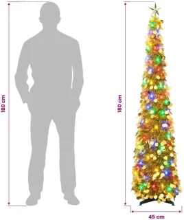 vidaXL pop-up led-kerstboom met sterrentopper 180 cm 100 LED's PET