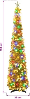 vidaXL pop-up-led-kerstboom met sterrentopper van 150 cm in goud