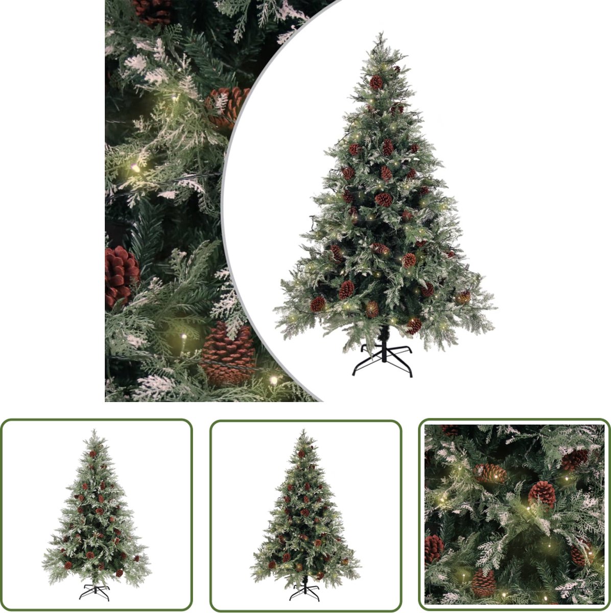 vidaXL PVC en PE LED Kerstboom 150 cm groen wit