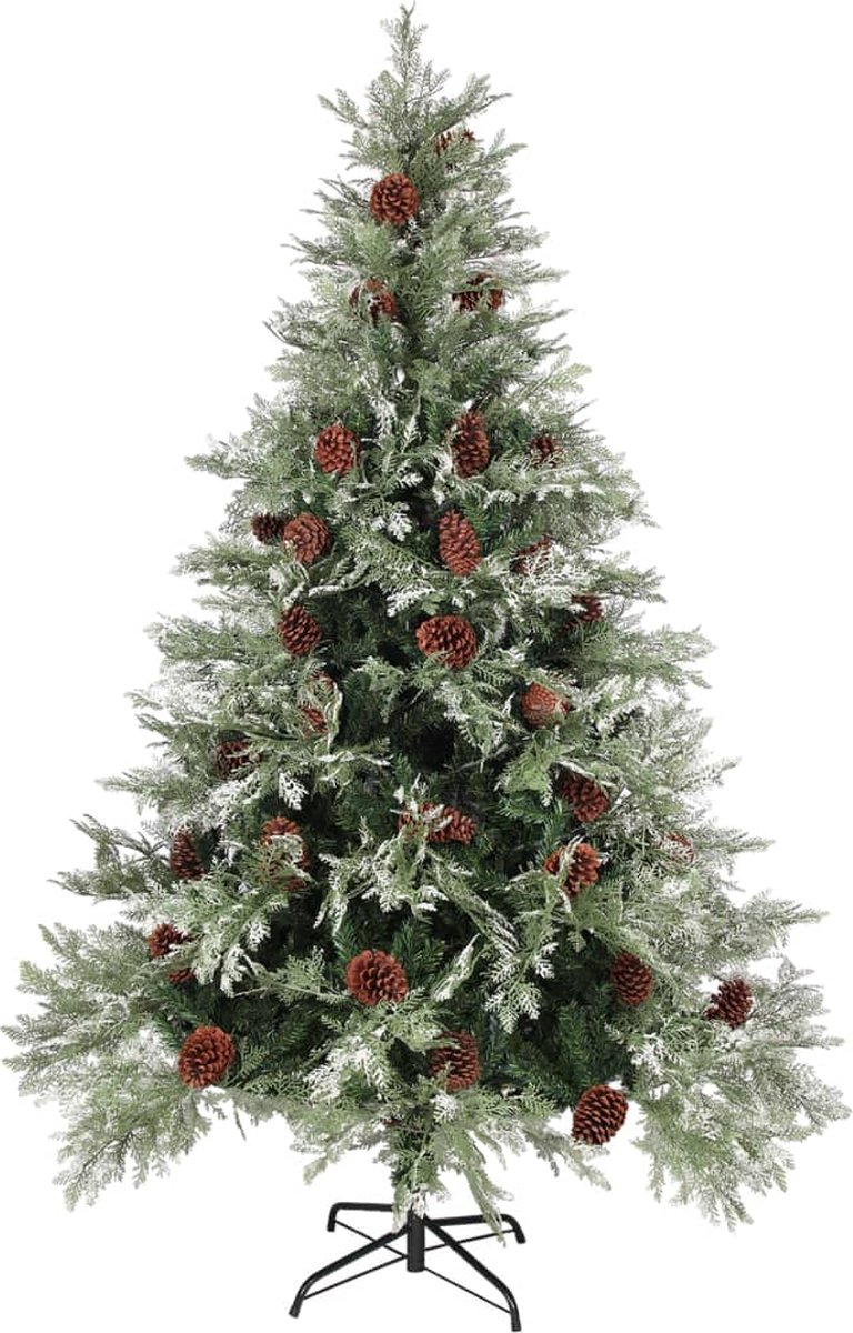 vidaXL PVC en PE LED Kerstboom 150 cm groen wit