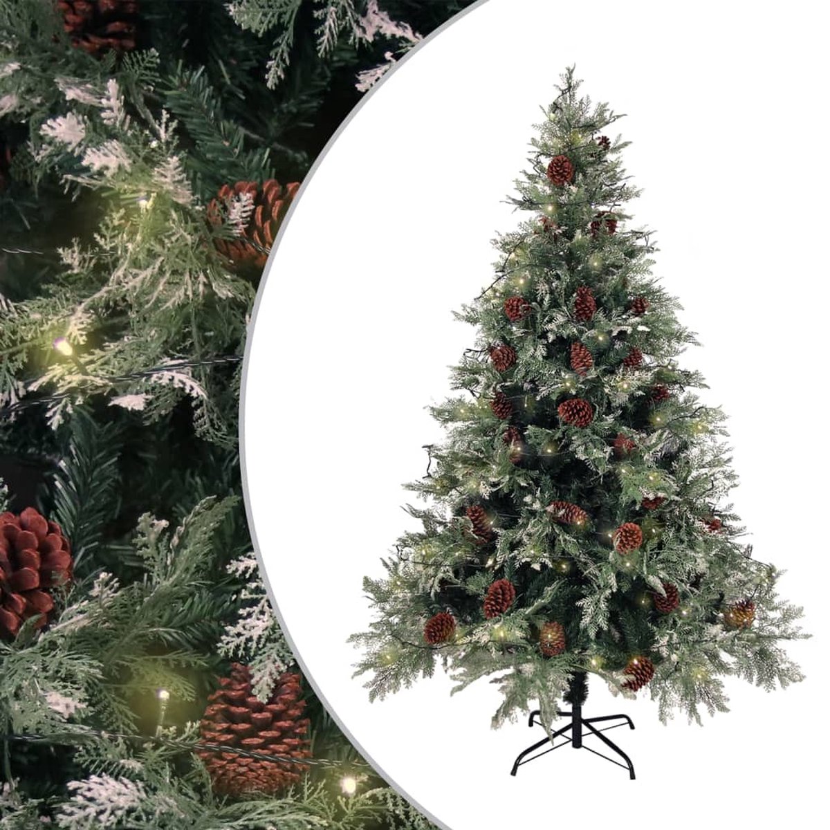 vidaXL PVC en PE LED Kerstboom 150 cm groen wit