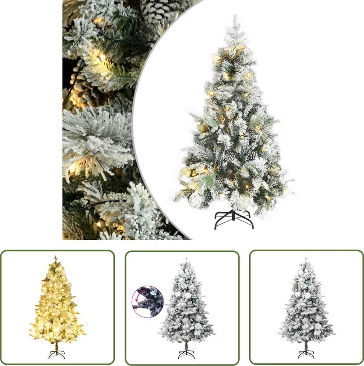 vidaXL PVC PE LED Kerstboom 195 cm