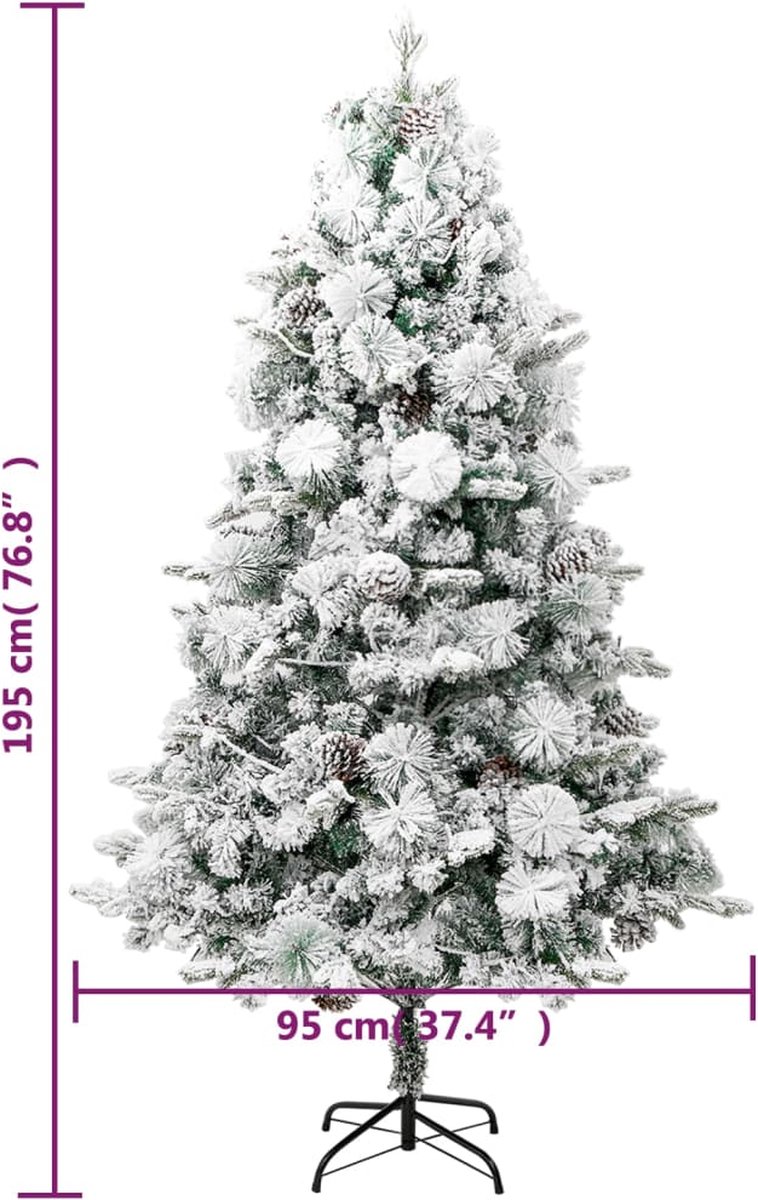 vidaXL PVC PE LED Kerstboom 195 cm