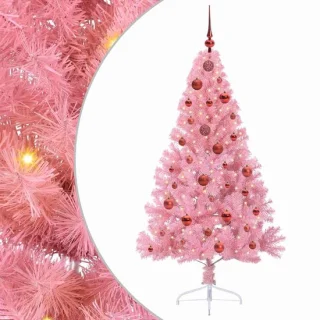 vidaXL roze kunstkerstboom van PVC, 150 cm