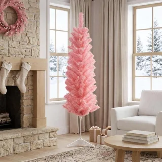 vidaXL slanke kerstboom 150 cm roze