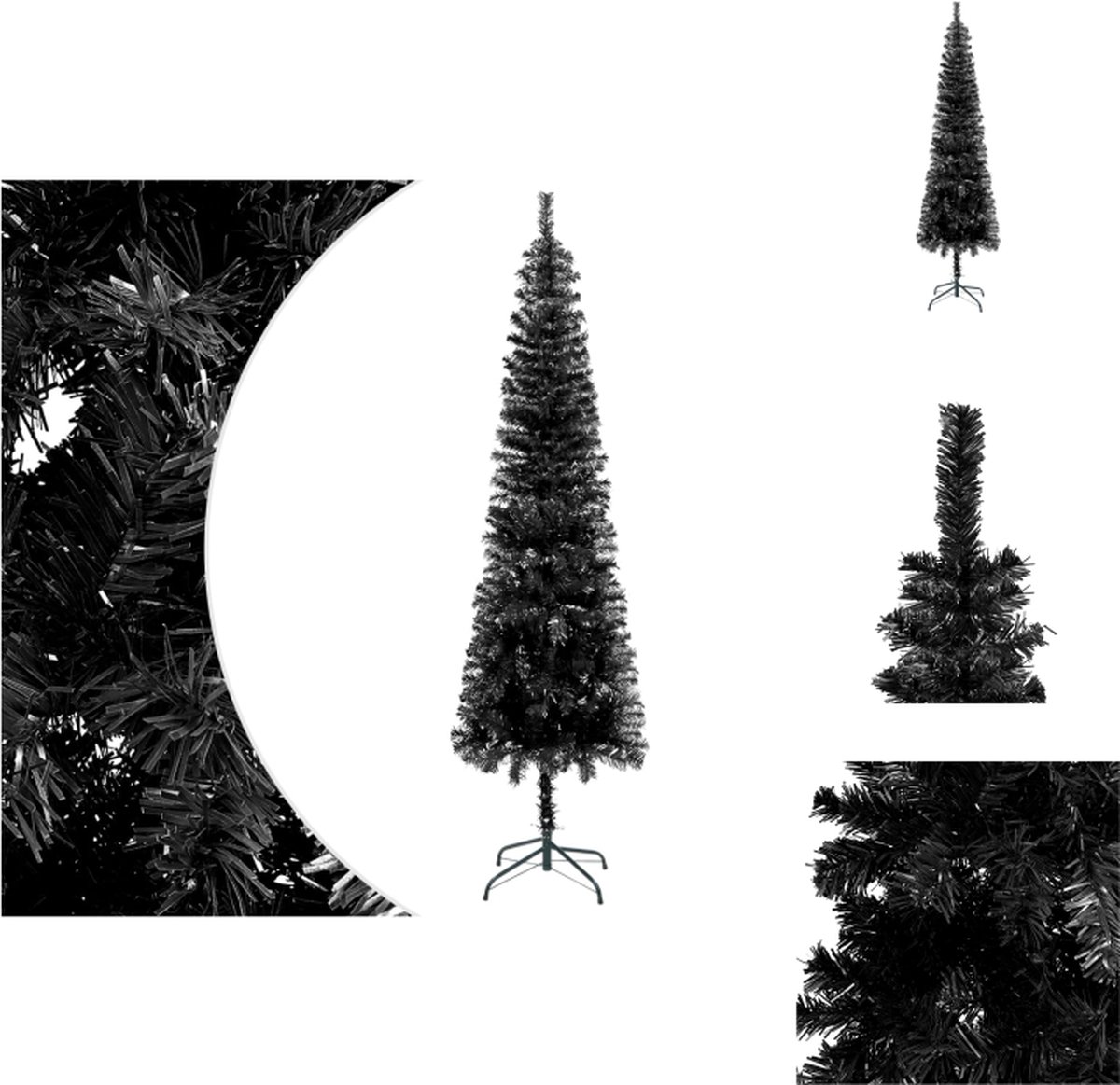 vidaXL Smalle Kerstboom 180 cm Zwart