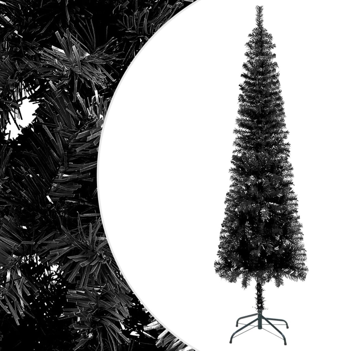 vidaXL Smalle Kerstboom 180 cm Zwart