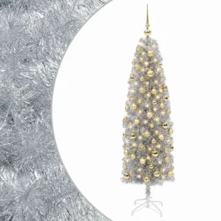 vidaXL smalle kunstkerstboom met kerstbal 180 cm