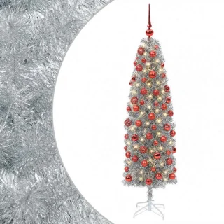 vidaXL smalle kunstkerstboom met kerstbal, 180 cm