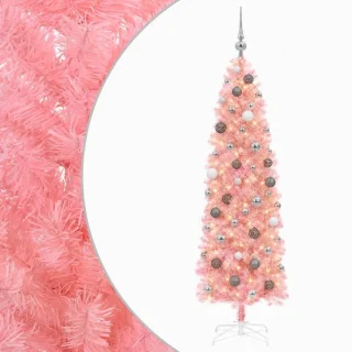 vidaXL smalle kunstkerstboom met kerstbal 210 cm