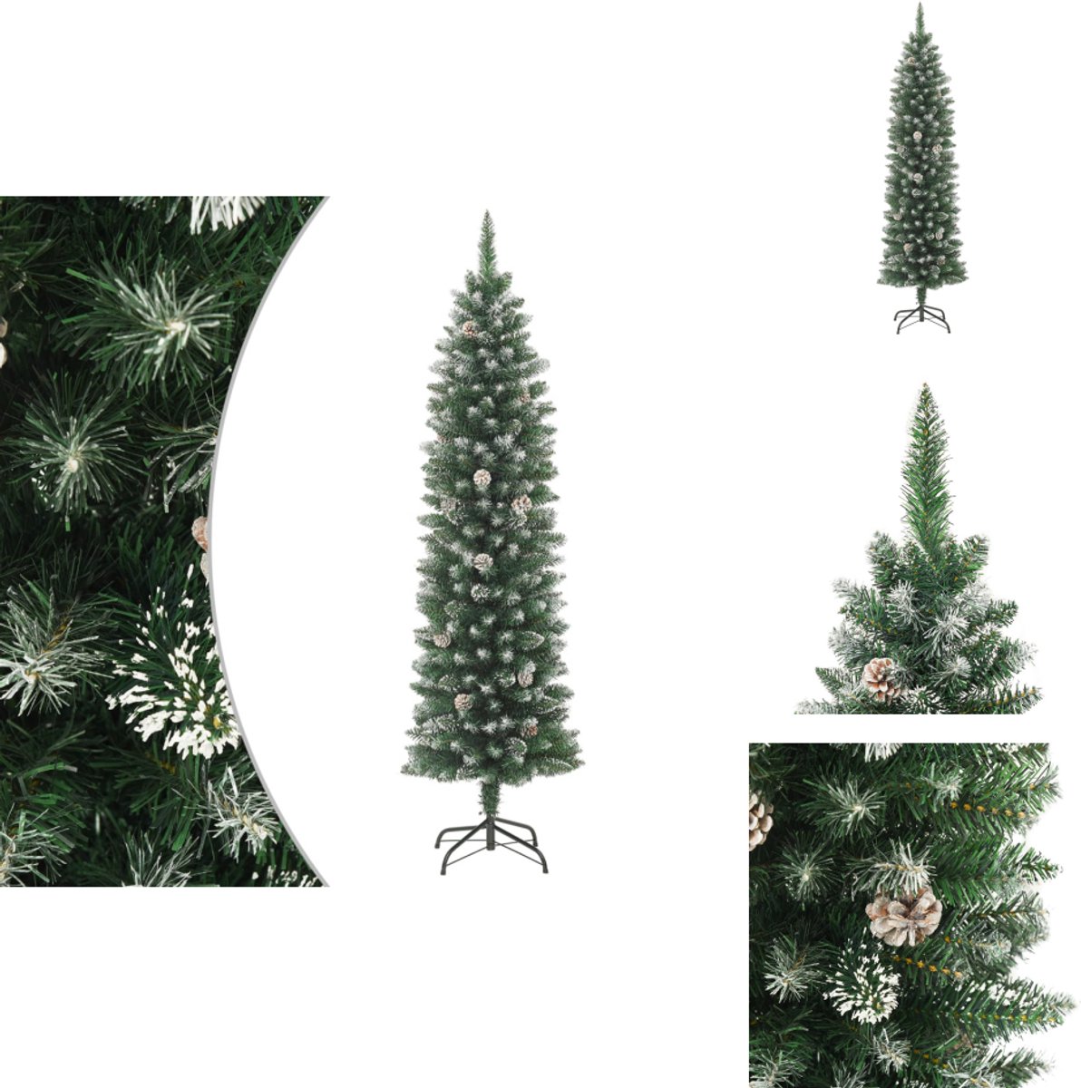 vidaXL Smalle Kunstkerstboom met Standaard 210 cm PVC