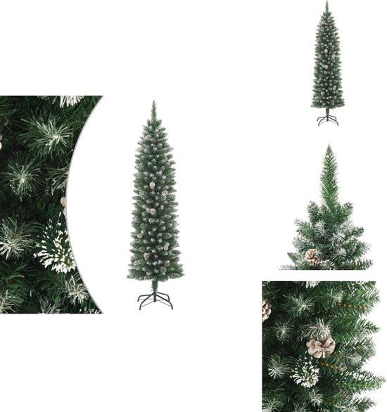 vidaXL Smalle Kunstkerstboom met Standaard 210 cm PVC