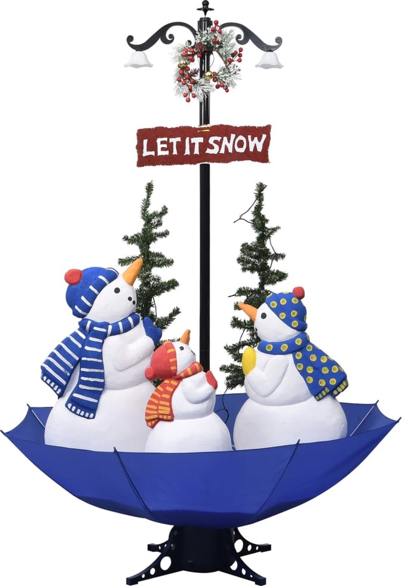 vidaXL Sneeuwende kerstboom 170 cm blauw PVC met paraplubasis