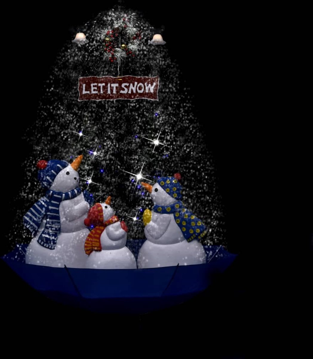 vidaXL Sneeuwende kerstboom 170 cm blauw PVC met paraplubasis