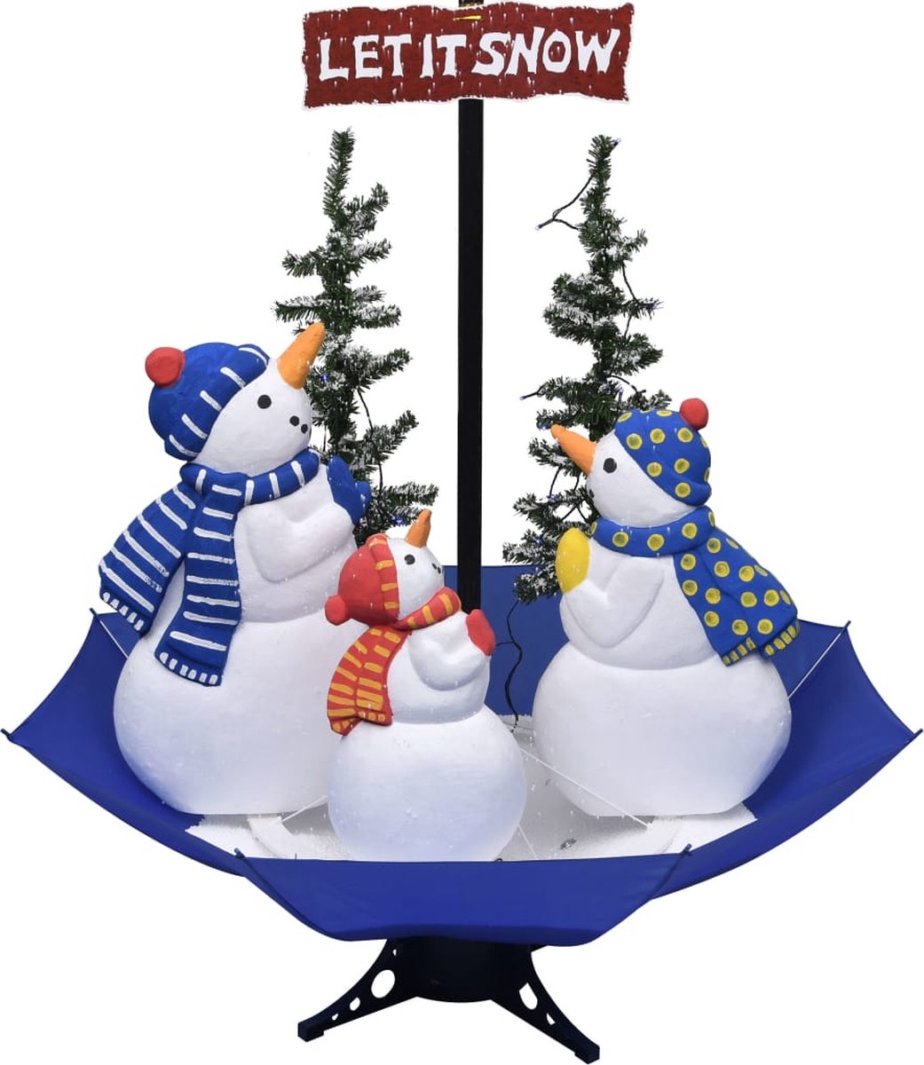 vidaXL Sneeuwende kerstboom 170 cm blauw PVC met paraplubasis