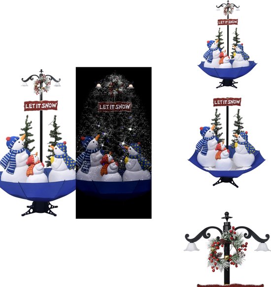 vidaXL Sneeuwende kerstboom 170 cm blauw PVC met paraplubasis
