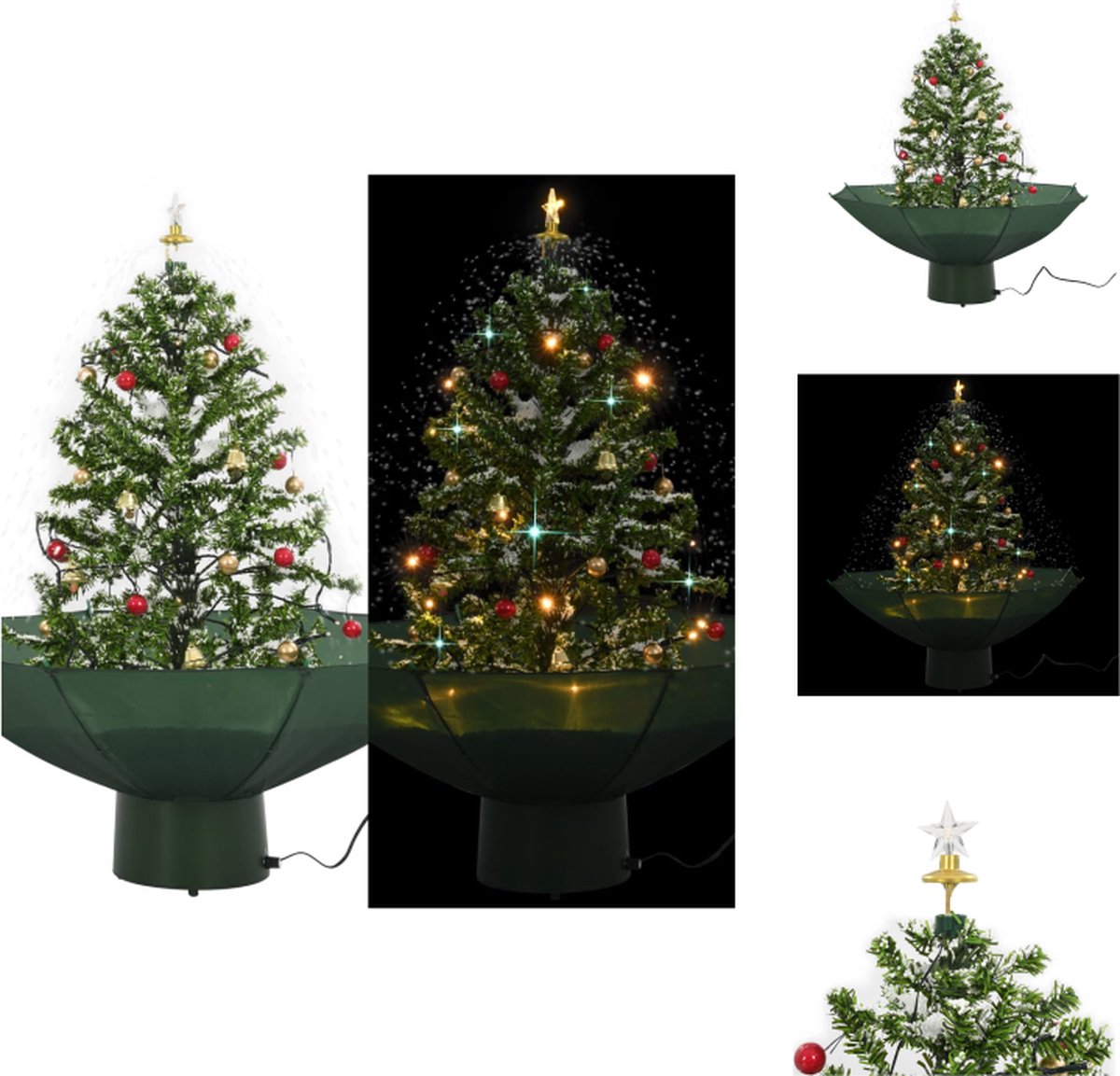 vidaXL Sneeuwende Kerstboom 75 cm groen met paraplubasis