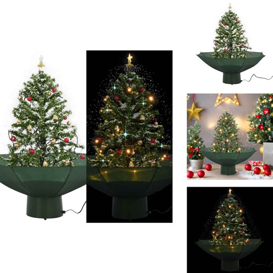 vidaXL Sneeuwende Kerstboom 75 cm groen met paraplubasis
