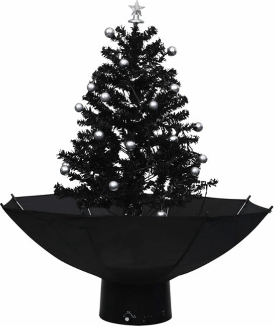 vidaXL Sneeuwende Kerstboom met Paraplubasis 75 cm PVC Zwart