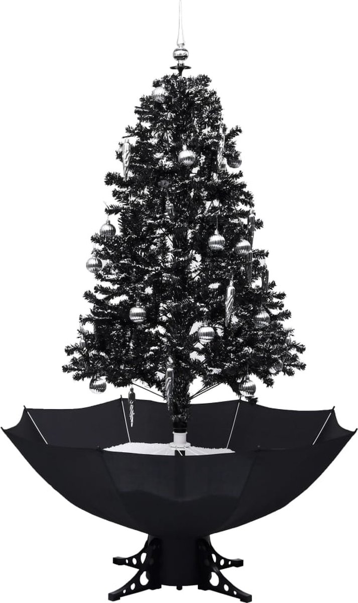 vidaXL Sneeuwende Kerstboom PVC 170 cm zwart