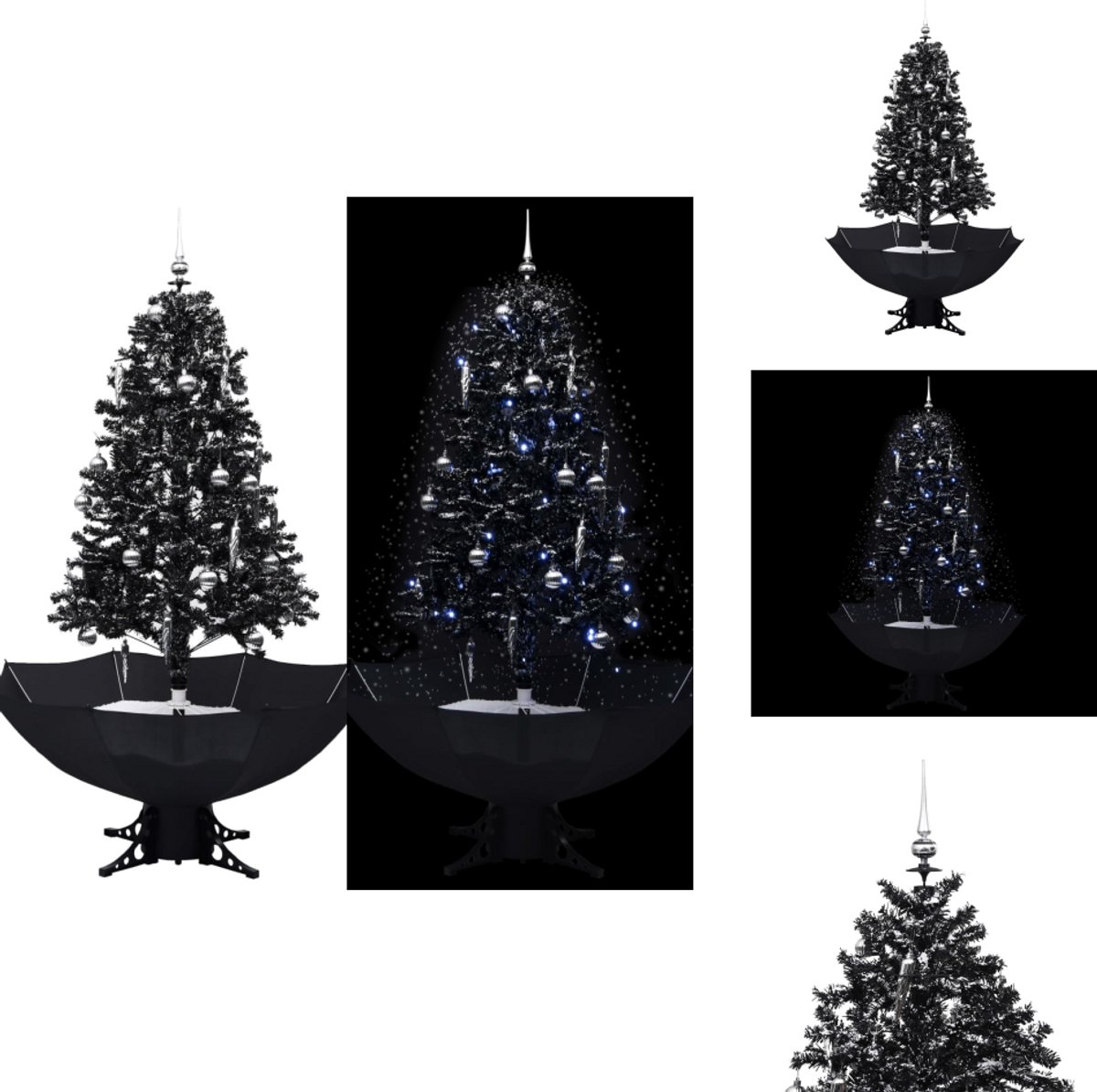 vidaXL Sneeuwende Kerstboom PVC 170 cm zwart
