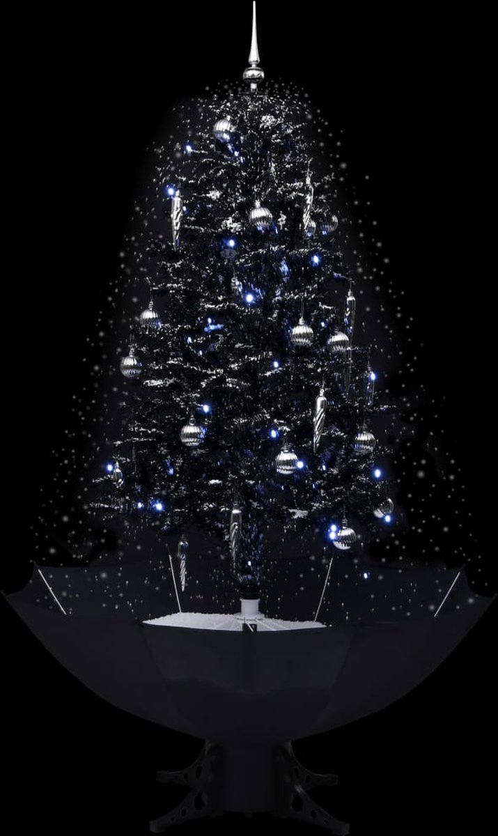 vidaXL Sneeuwende Kerstboom PVC 170 cm zwart