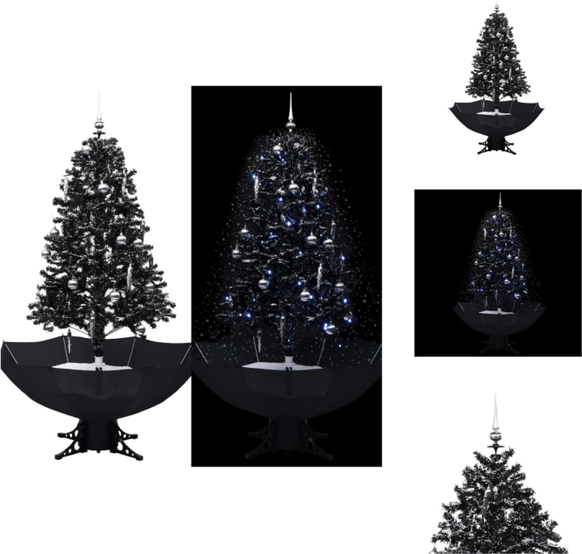 vidaXL Sneeuwende Kerstboom PVC 170 cm zwart