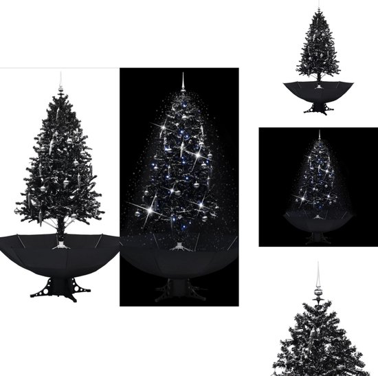 vidaXL Sneeuwende Kerstboom PVC 190 cm zwart