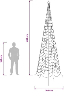 vidaXL spiraalvormige led-kerstboom EKENAS - 400 cm