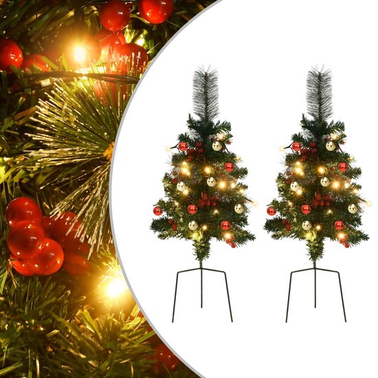 vidaXL Tuinkerstbomen 2 stuks 76 cm PVC