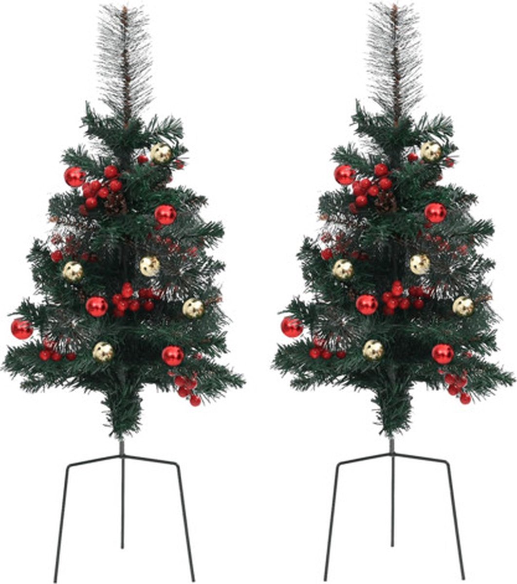 vidaXL Tuinkerstbomen 2x 76 cm PVC