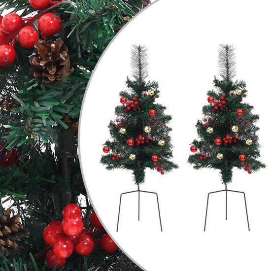 vidaXL Tuinkerstbomen 2x 76 cm PVC