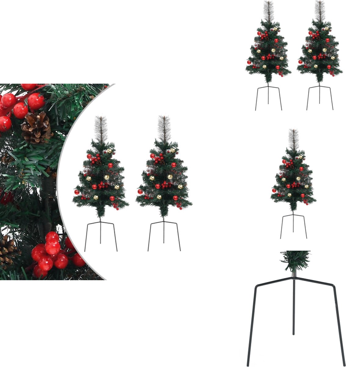 vidaXL Tuinkerstbomen PVC 2 stuks 76 cm
